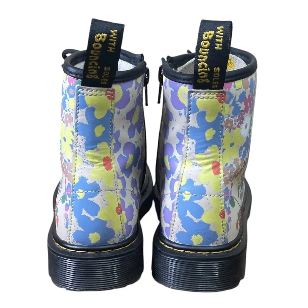 Dr Martens Kids Floral Lace-Up Boots - Multicolor